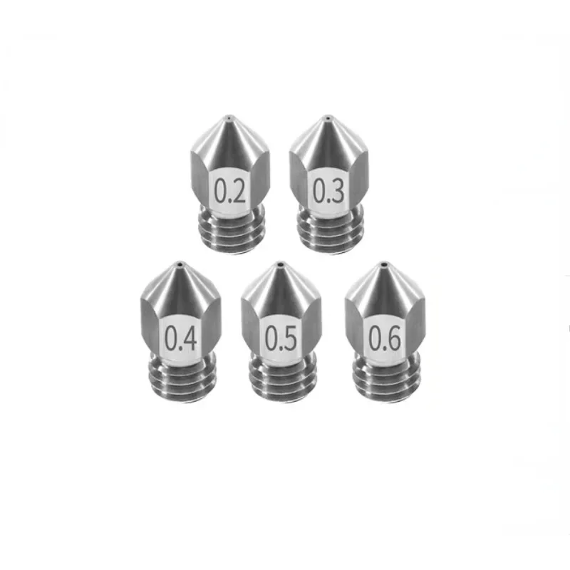 3D Printer MK8 V5 V6 Stainless Steel M6 Nozzle 0.2/0.3/0.4/0.5/0.6/0.8/1.0mm Extruder Print Head For 1.75mm Fliament