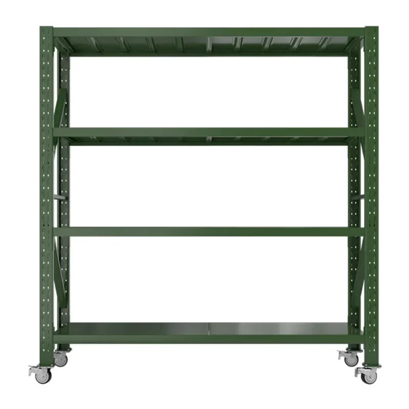 Army green warehousing heavy mobile mesh shelves combat readiness material racks adjustable thickened shelves
