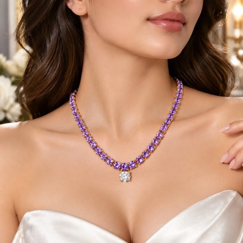 Lightweight Tennis Closely Set Rhinestone Classic Tennis Silhouette Full Rhinestone Secure Clasp Versatile Jewelry