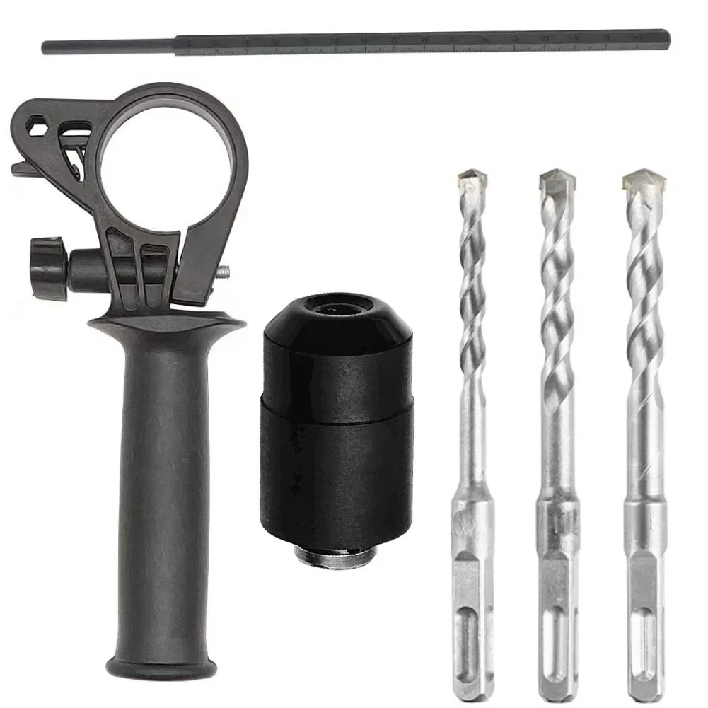 

1set Electric Wrench To Electric Hammer Converter 1/2inch Hex Adapter With Square Shank 6/8/10mm Drill Bit Depth Gauge