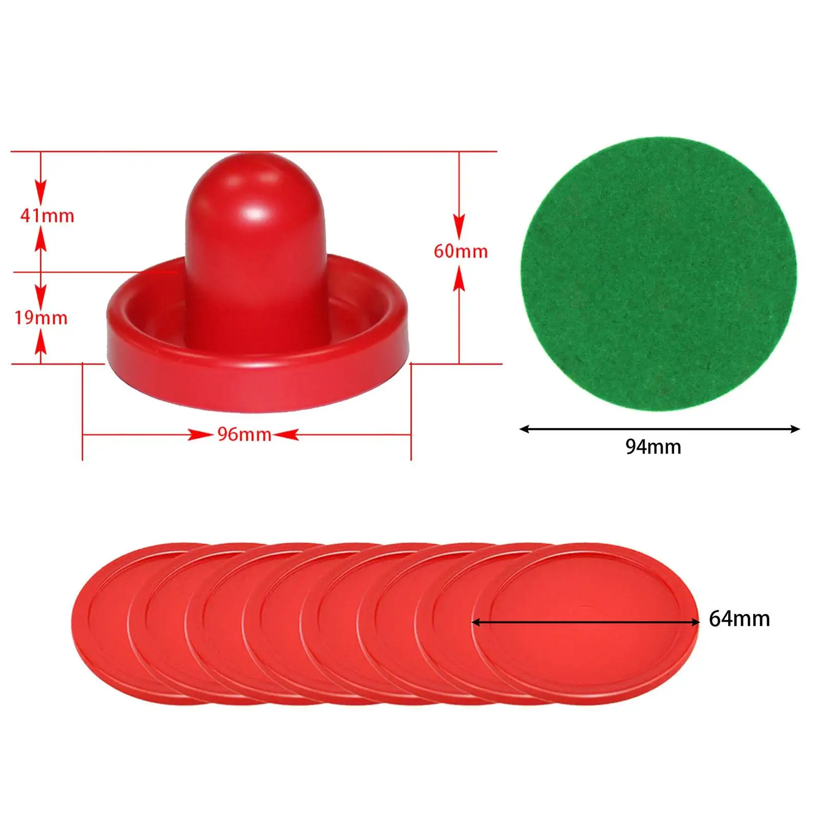 

Air Hockey Mini Pushers Lightweight Replacement Puck Set Plastic Handle for Family Arcade Games