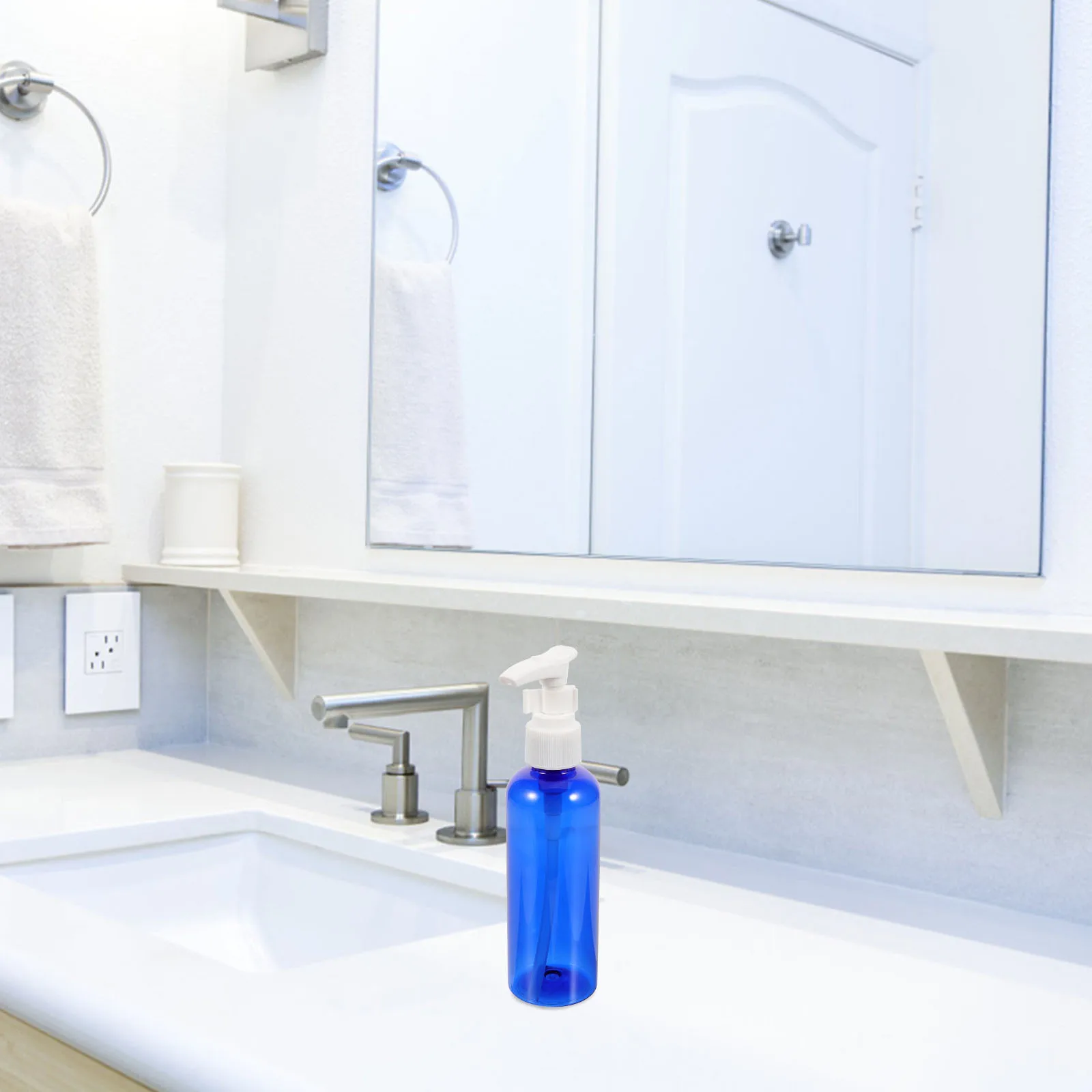 10 قطعة 100 مللي زجاجة مستحلب بلاستيكية صديقة للبيئة خفيفة الوزن للسفر شامبو غسول موزع مانعة للتسرب ماصة زرقاء