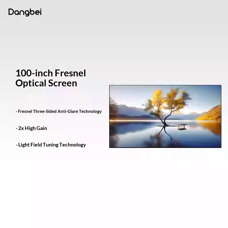 Dangbei 100-inch Fresnel Projector Screen Curtain Household Anti-interference Telephoto Anti-light Picture Projectors Screen