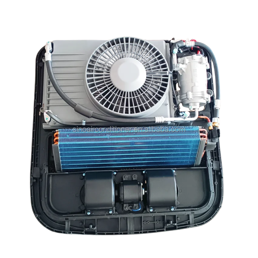 Battery 12 Volt Parking Rooftop AC System Conditioner DC 24V 12V Electric Air Conditioning For Truck