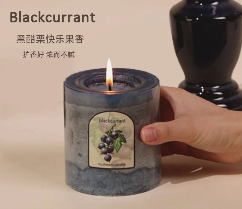 

857L2EOWW8 Scented candle cylindrical large size Nordic style long-lasting fragrance blue retro decorative piece