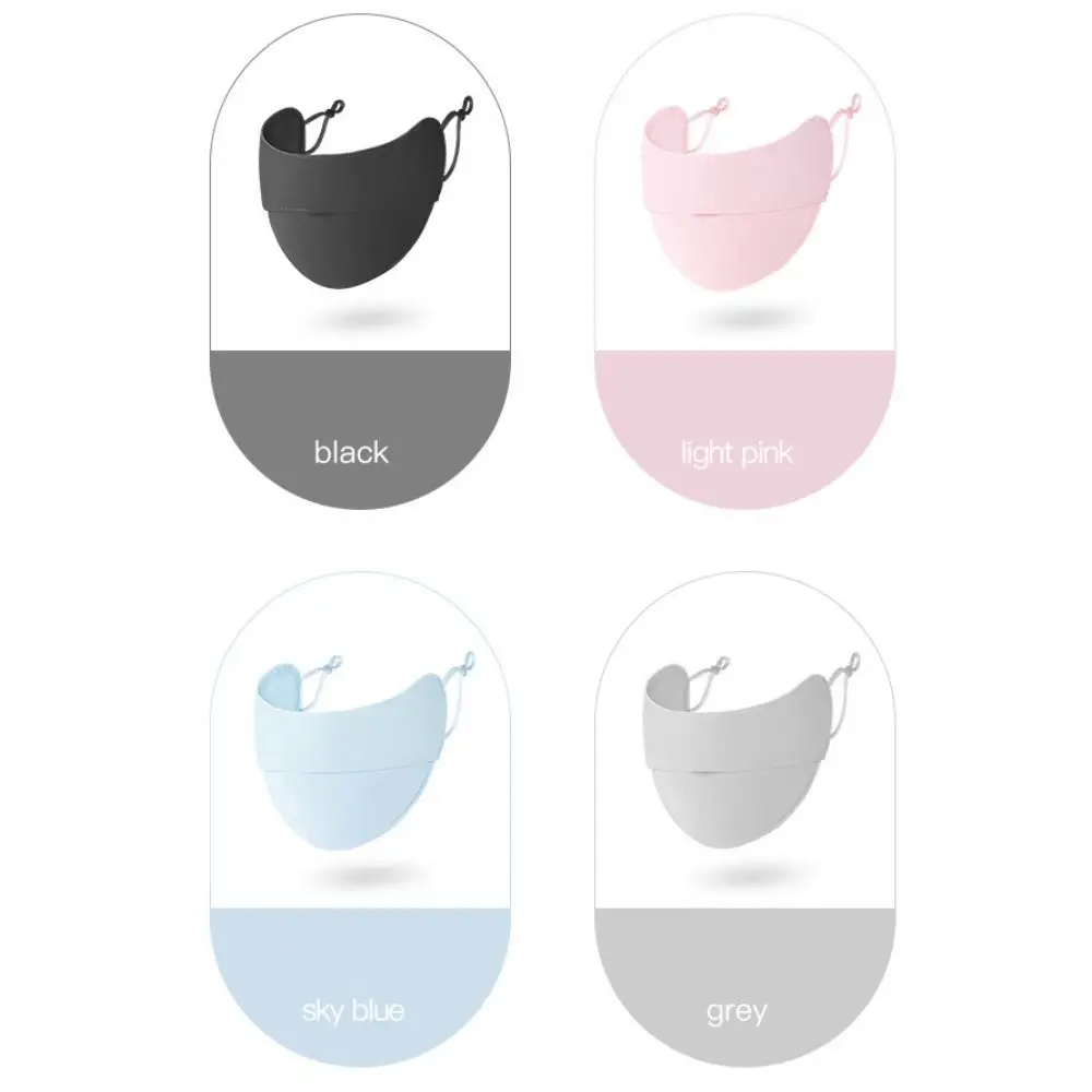 หน้ากากปิดหน้าผ้าไหมน้ำแข็งแฟชั่นป้องกันรังสียูวีสำหรับผู้หญิงหน้ากากกีฬาปรับได้ผ้าพันคอหน้าระบายอากาศได้