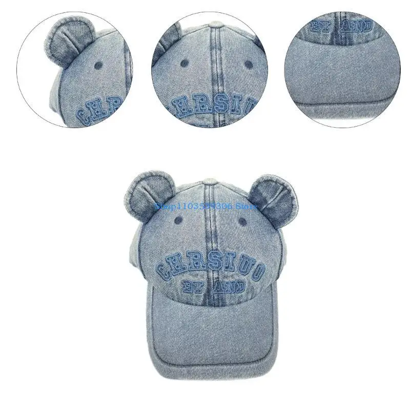 400A Anti UV เบสบอลหมวก หมีหูตกแต่งเบสบอลหมวกสำหรับเดินทางผู้ใหญ่กลางแจ้งปรับ Visor ขี่จักรยานเดินป่าหมวก