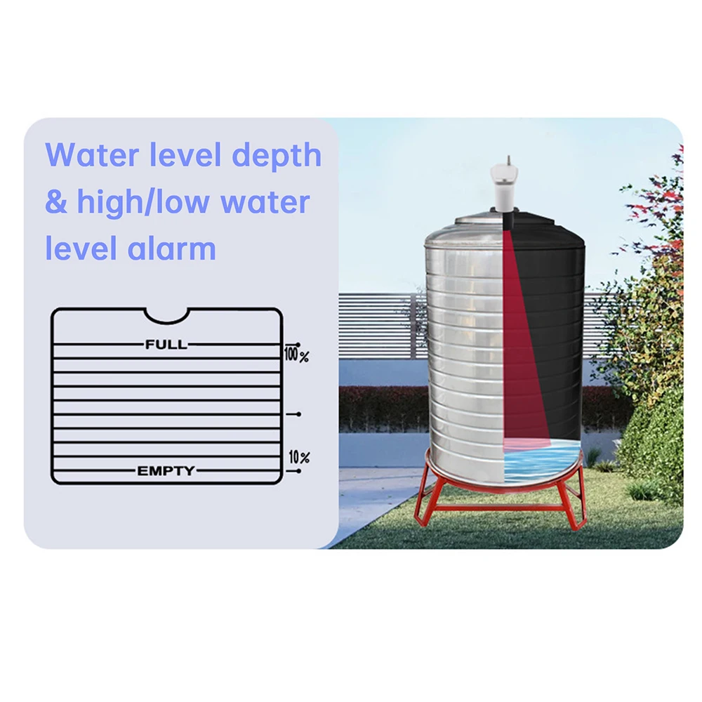 Ультразвуковой измеритель уровня жидкости, беспроводной ЖК-дисплей, многофункциональный измеритель уровня воды в резервуаре, датчик с сигнализацией с подсветкой
