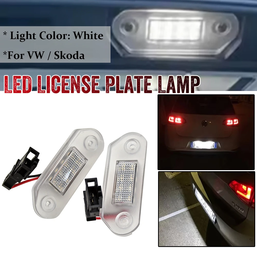 LED License Number Plate Light Lamps For VW Golf 3 III 1H5 Variant Jetta 3 Vento A3 Gol 2 3 G2 G3 Skoda Octavia I 1U 1H5943119