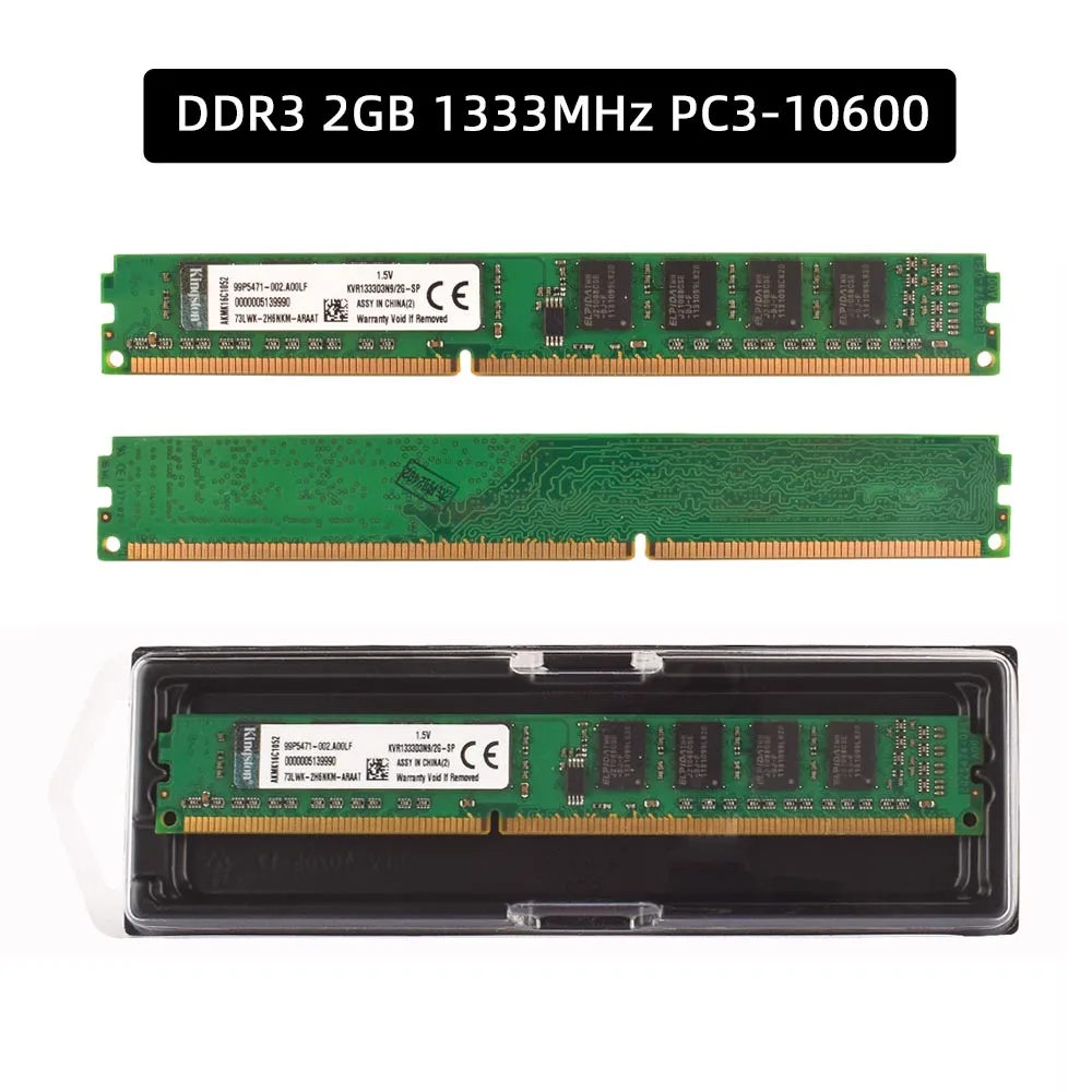 Kingston DDR2 2GB 667MHz 800Mhz PC2-5300 PC2-6400 DDR3 2GB 1333MHZ PC3-10600 Model pamięć stacjonarna