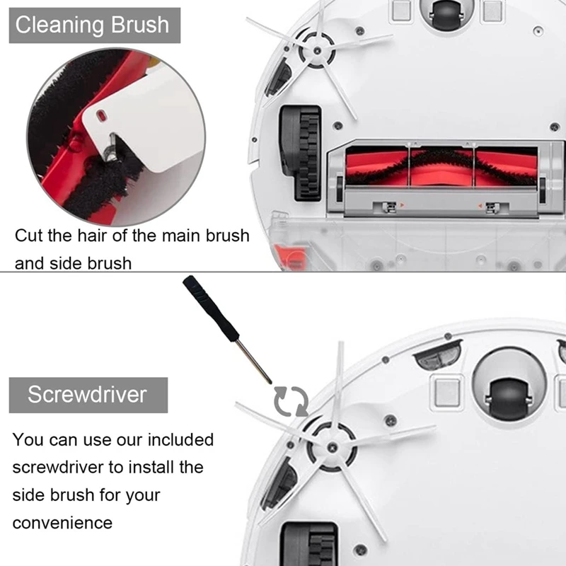 Peças de aspirador para Xiaomi Roborock, Escova lateral principal, Filtro Hepa, Mop Cloth, S5 Max S6 Pure S6 Maxv S50 S51 S55 S5