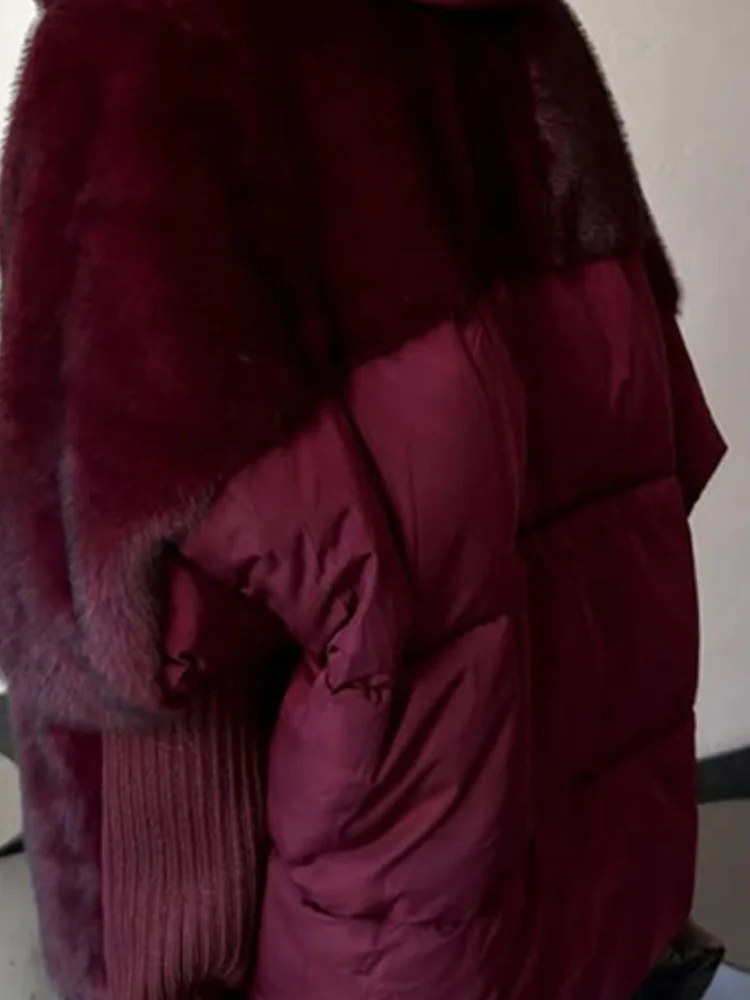 

Осень-зима женское лоскутное теплое хлопковое пальто с капюшоном женская хлопковая стеганая куртка 2025 верхняя одежда оверсайз женская парка пальто