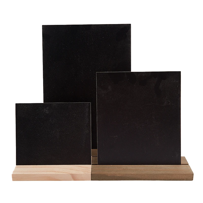 

1PCS Message Board Display Sign Wooden Base Price Tag Black Chalkboards Memo Bar Decorative