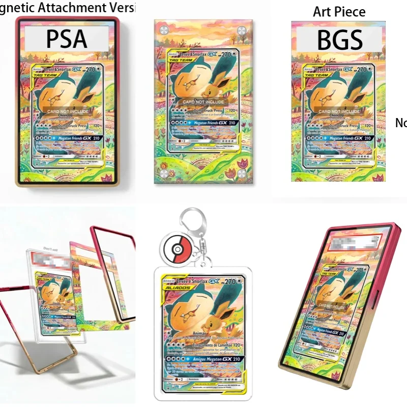 Art Display for Pokemon Sun & Moon Eevee & Snorlax-GX Anime Expand Art Fans Gift Recyclable Acrylic Protective Case Keychain