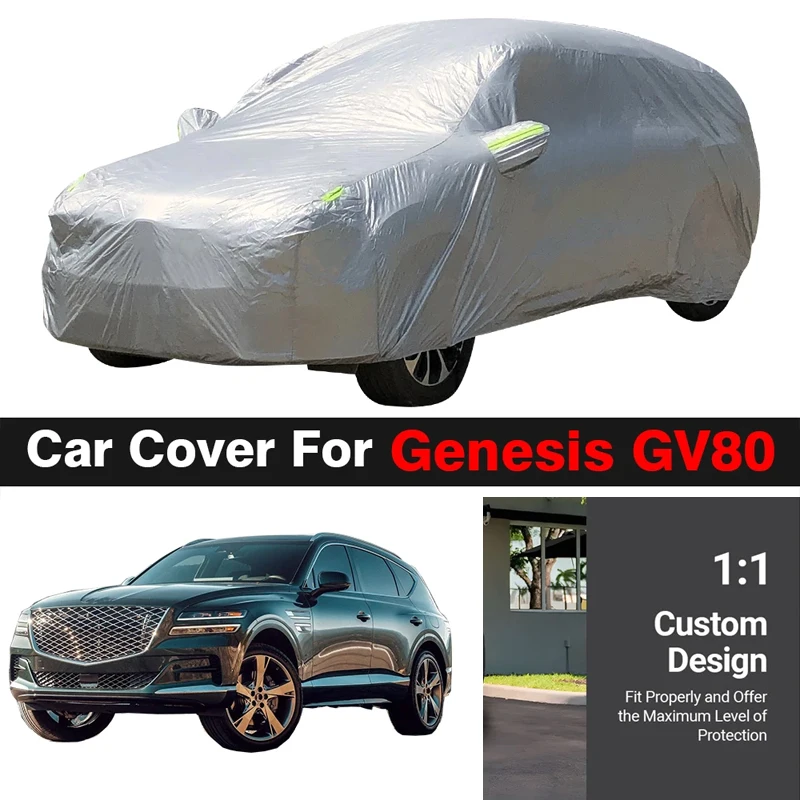 

Full Car Cover For Genesis GV80 SUV Outdoor Anti-UV Sun Rain Snow Wind Resistant Cover Dustproof
