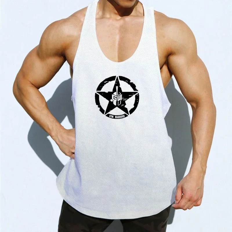 

Mens Fitness Muscle Tank Tops Summer Mesh Quick Dry Sleeveless Shirts Gym Workout Bodybuilding Y-back Singlets Running Clothing