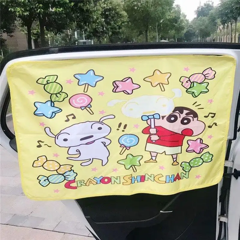 

Anime Crayon Shin Chan Magnetic Suction Car Sunshade Kawaii Curtain Heat Insulation Summer Sun Protection Car Accessories Gifts