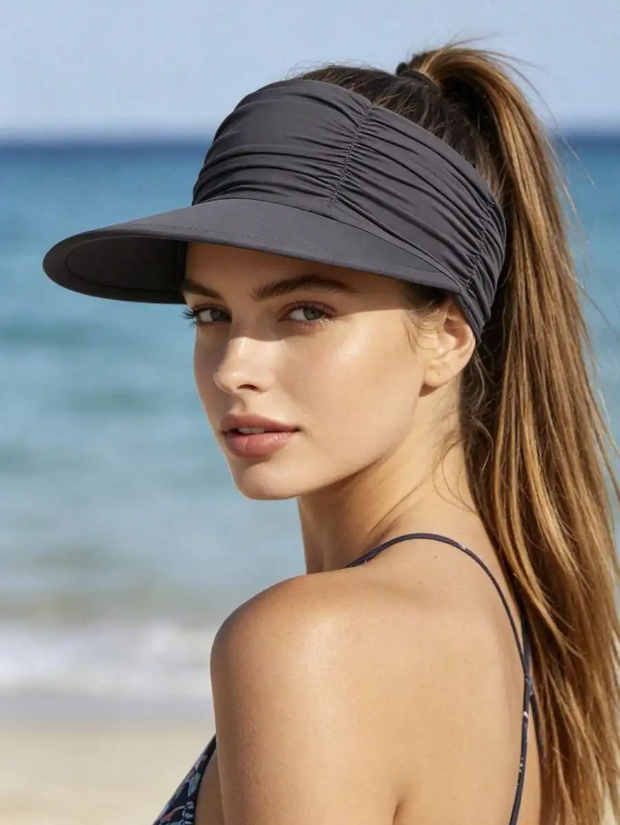 

Womens Wide Brim Sun Visor Hat UPF 50+ UV Protection Foldable Beach Golf Summer Hat