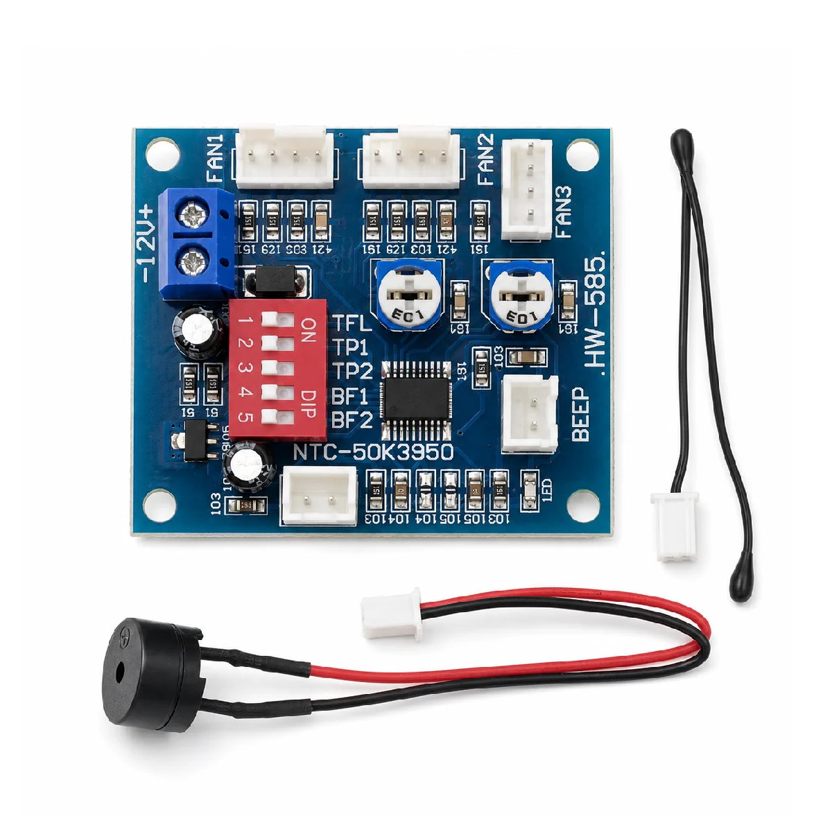 DC 12V 5A PWM PC CPU Fan Temperature Control Speed Controller Board Speed Controller Temperature Probe Buzzle