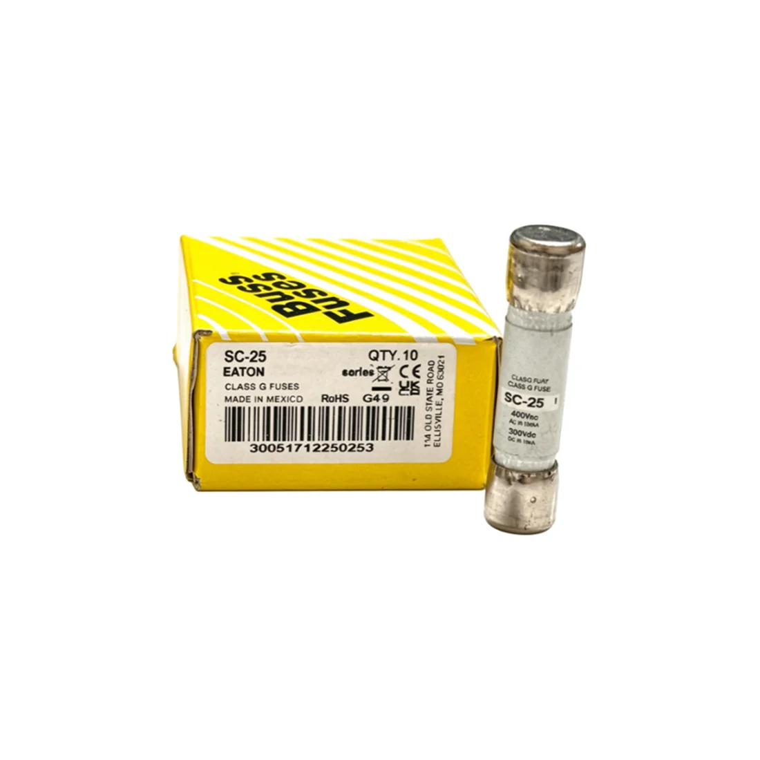 2PCS SC Series Time Delay Cartridge Fuse SC-25 SC-30 SC-35 SC-40 SC-45 SC-50 SC-60 Class G 600VAC Slow Blow Ceramic Fuse