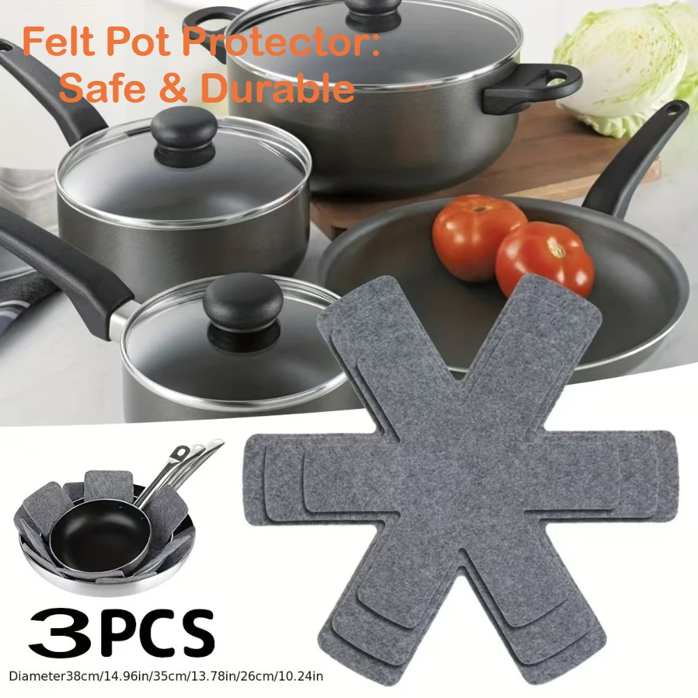 

Felt non-woven fabric pot bottom protector, non-stick, non-slip, heat-separating, easy-to-clean felt pot mat