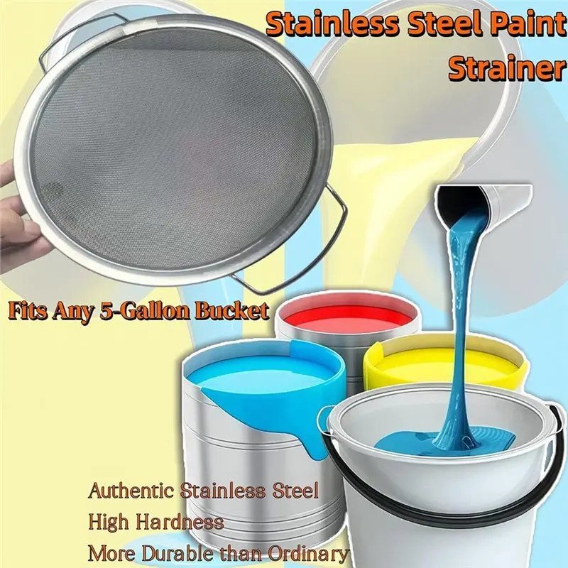 A23P For 5-Gallon Buckets Compatible- Stainless Steel Paint Strainer 60-Mesh, Ideal For Smooth Paint Filtration(3-Pack)