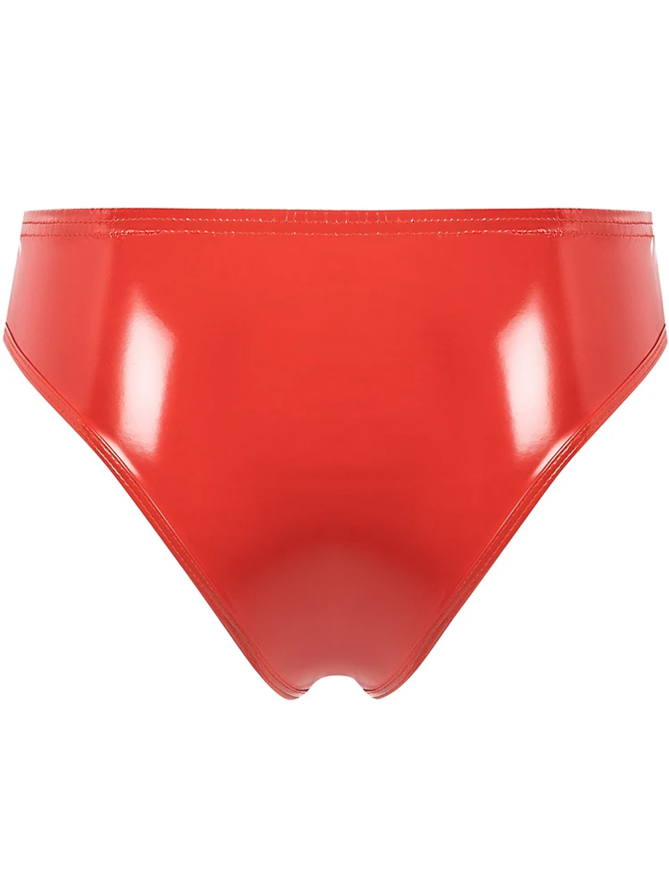 S-3XL Wet Look PVC Bikini Briefs Shorts Shiny PU Leather Trunks Tangas Women Hot Sexy Panties Calcinhas Thongs G Strings Bragas