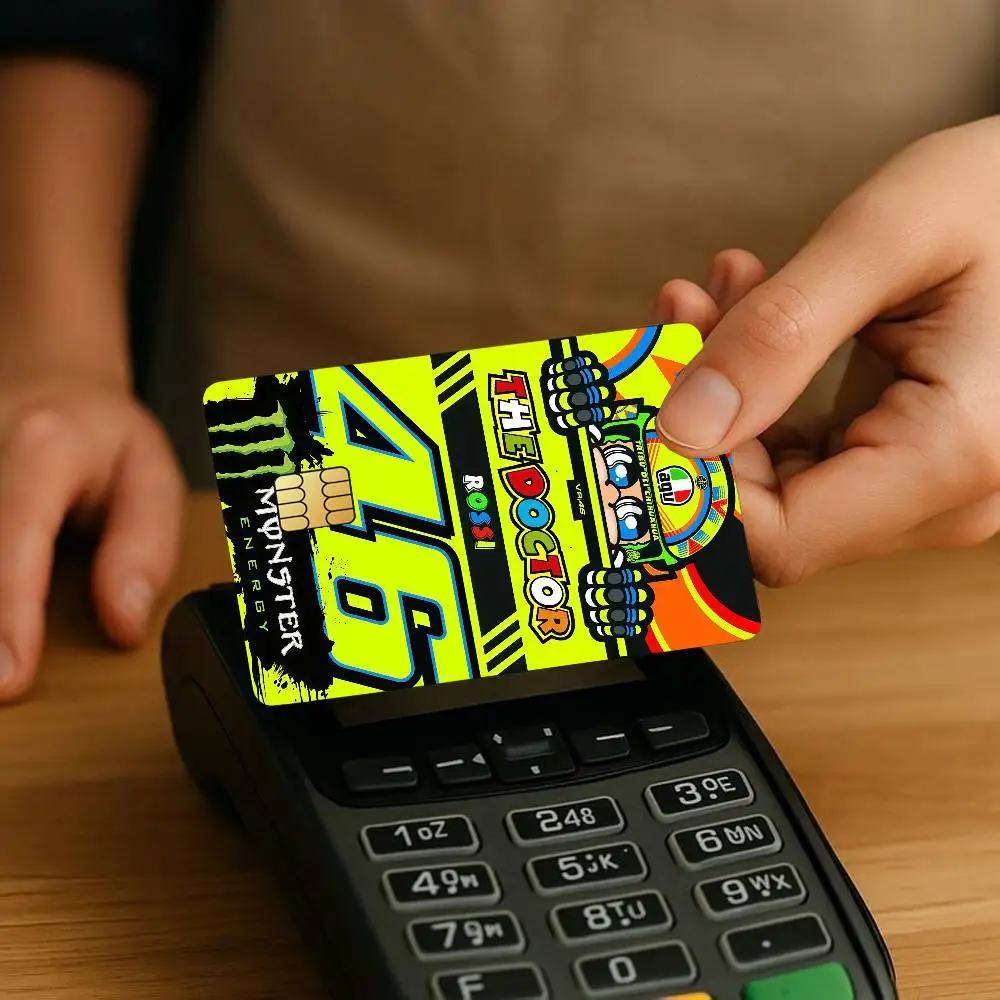 R-Rossi Cool 46 Credit Card Stickers Skin for Bank Debit Decorative Protection 4PCS Anti-scratch Waterproof