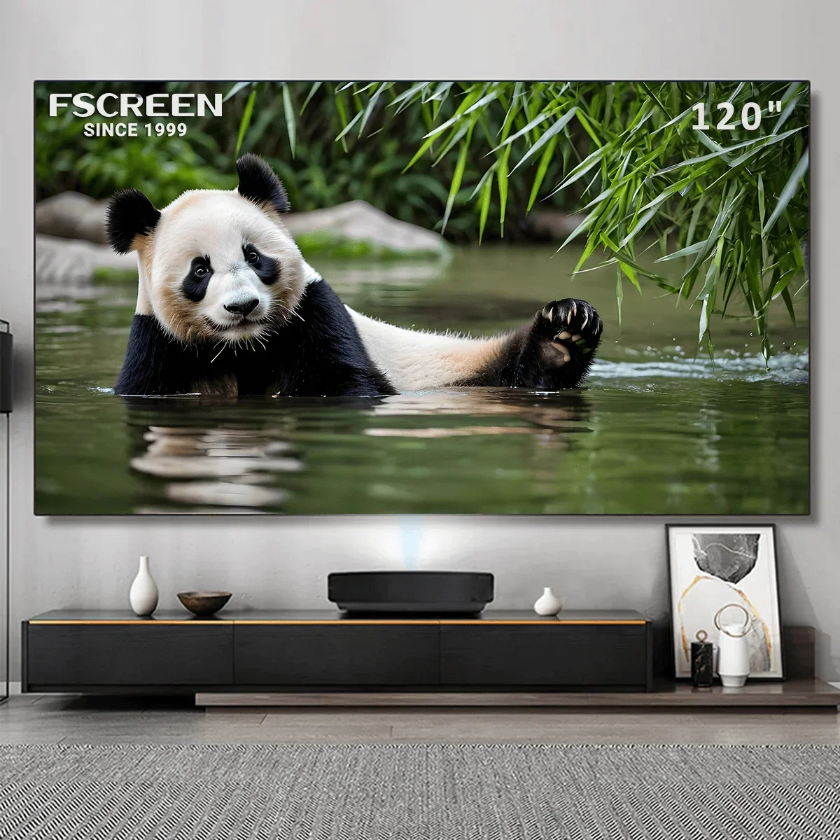 

Fscreen Aura Series Fresnel ALR Projector Screen Fixed Frame Projection Screen 120 Inch 8K UHD for UST Projector Home Theater