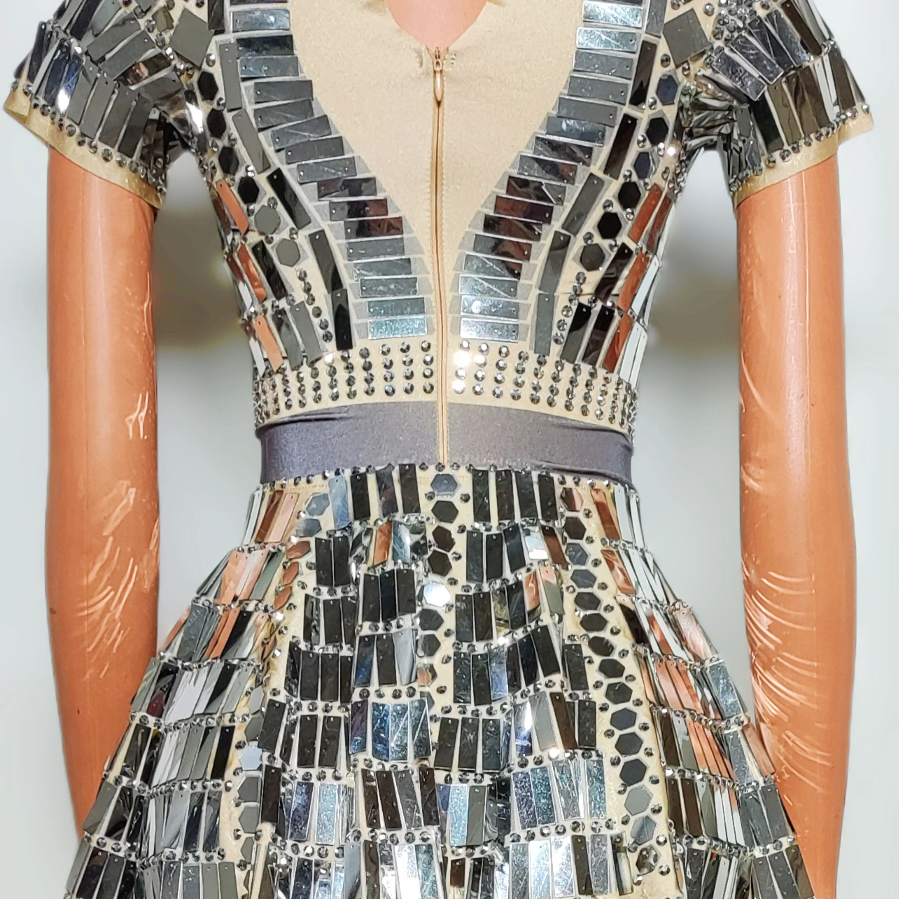 Sukienka cekinowa do tańca Gogo, strój sceniczny dla piosenkarki w klubie nocnym, na festiwal, imprezę, strój królowej tanecznej, odzież modowa yj353