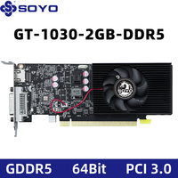 SOYO Graphics Cards NVIDIA GT1030 2G GDDR5 64bit Video Card HDMI+DP+DVI For Desktop Gaming Computer Components GPU GT 1030