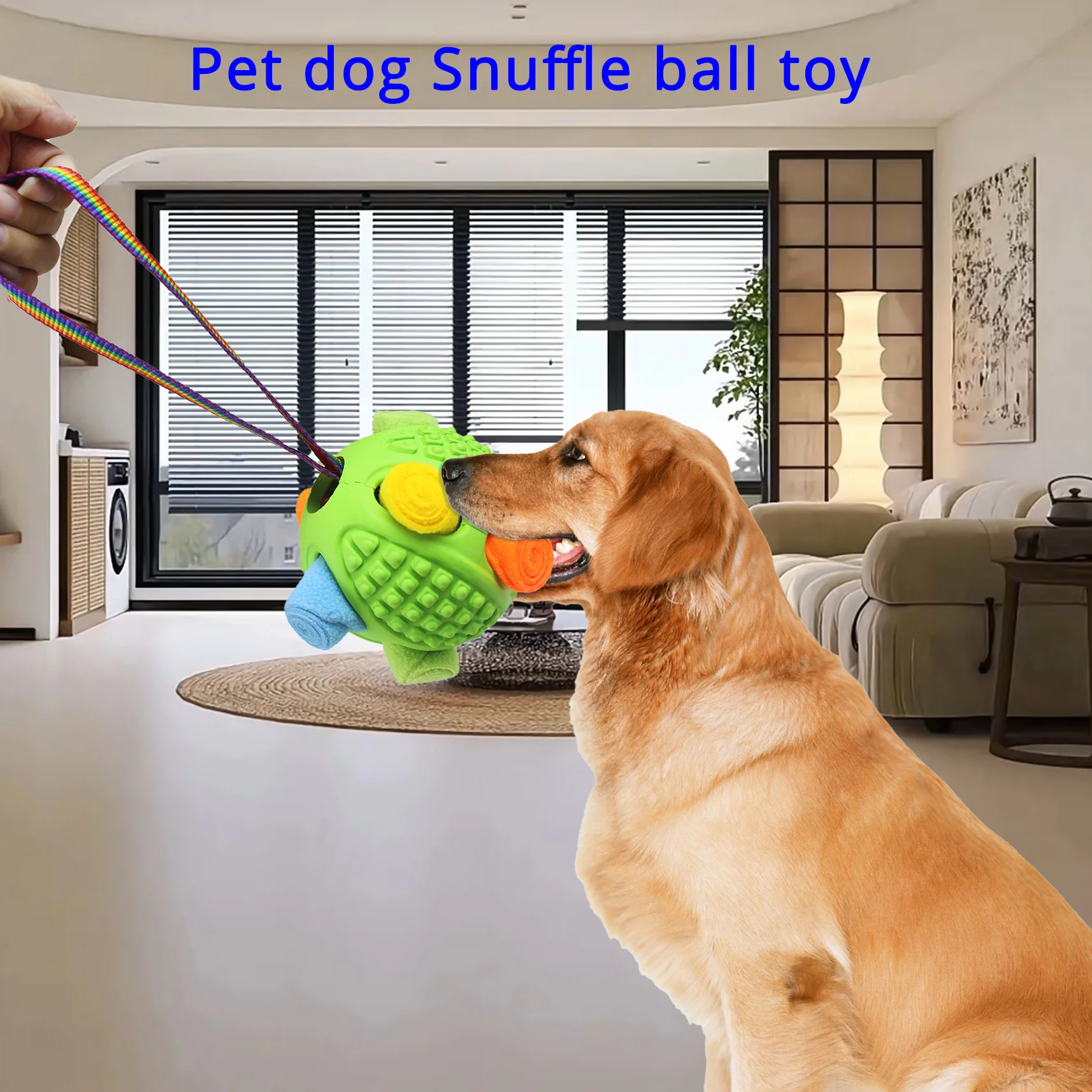

Soft Material Pet Dog Snuffle Ball Toy Slow Food Sniffing Training Foraging Skills Interactive Dog Toy All Dogs Stress Relief