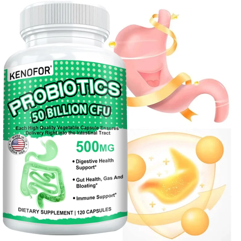 

50 Billion CFU Probiotic Capsules, Support Gut Health, Digestion & Immune Wellness, Balance Gut Bacteria for Women & Men