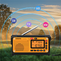 XHDATA D-608WB FM/AM/SW/NOAA Alarm Portable Crank Radio Multifunction Emergency Weather Radio Bluetooth Rechargeable Receiver