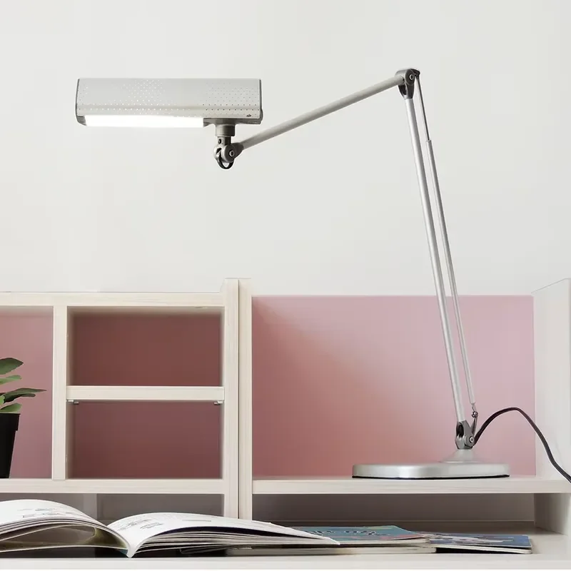 Adjustable Double Arm LED Desk Lamp E27 Base Soft Mesh Diffuser Bidirectional Lighting for Hotel and Home Decor