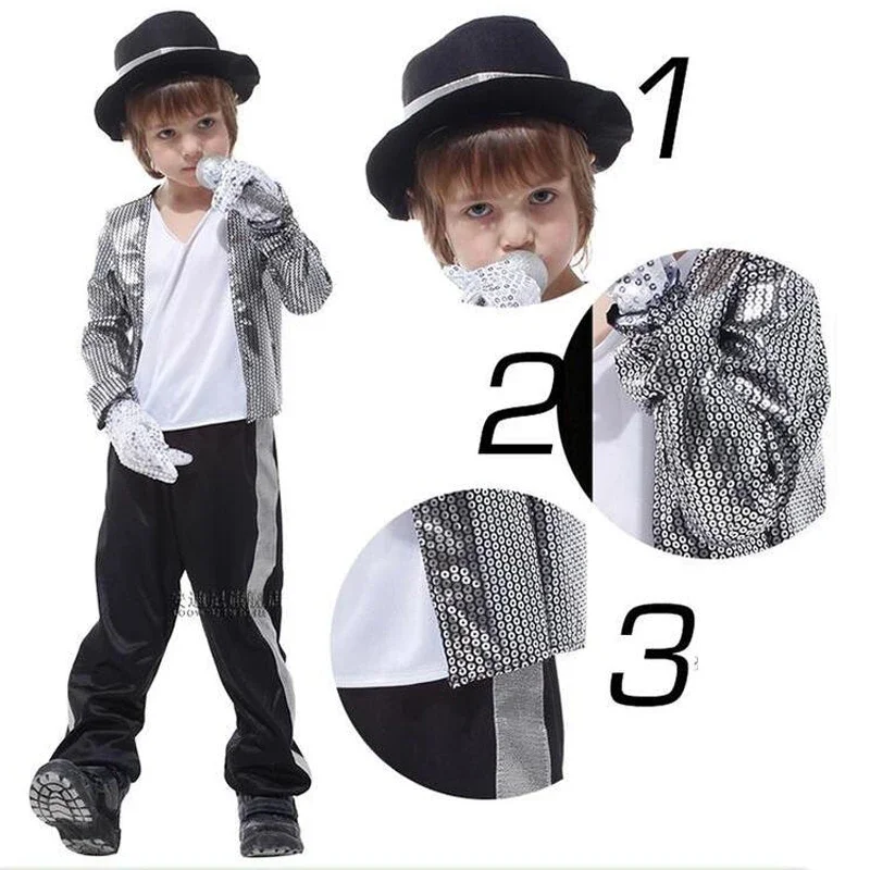 Kids Boys Michael Jackson Cosplay Costume Birthday Party Performance  Masquerade Billie Jean Superstar Stage Costumes