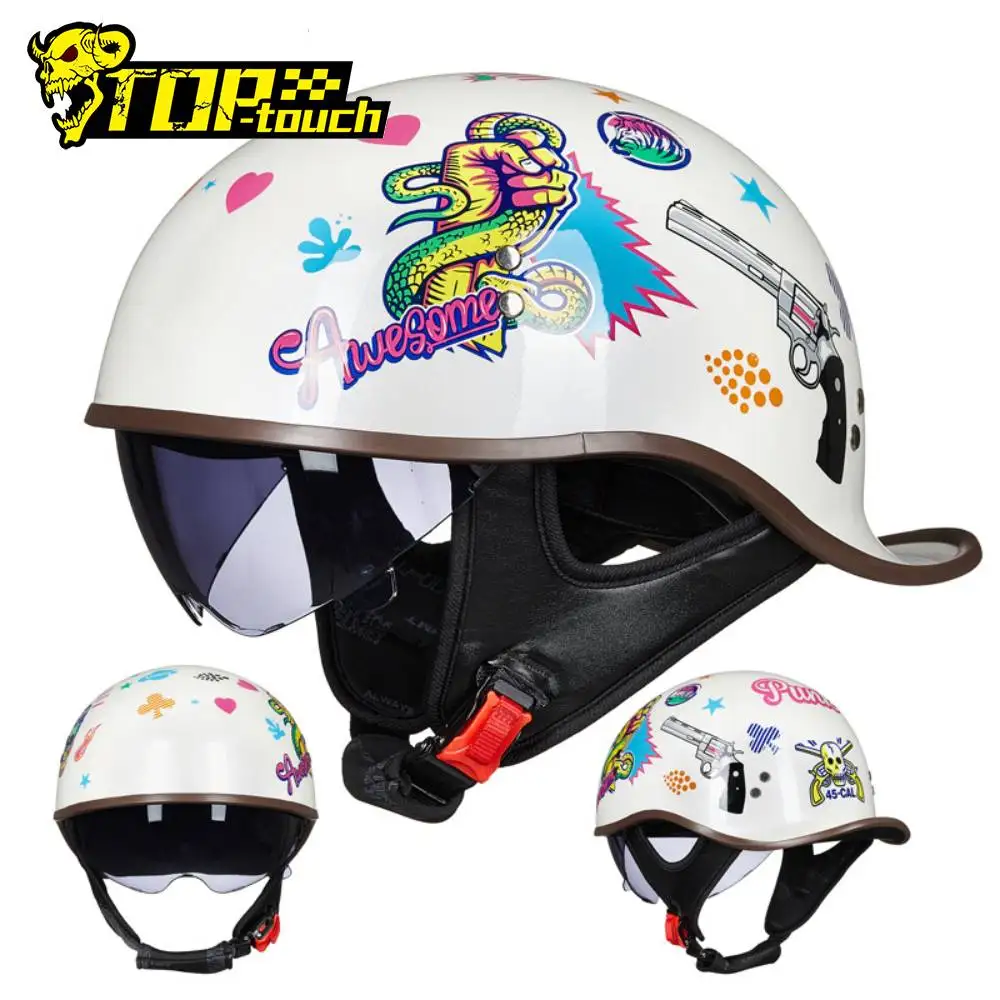 

Casco Moto Retro Motorcycle Helmet Moto Helmet Scooter Vintage Half Face Biker Motorbike Crash Moto Helmet 3C Certification