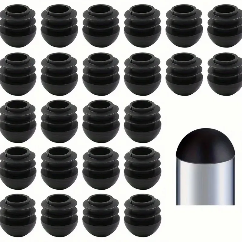 

40 шт. круглых пластиковых заглушек для мебели, 22 мм, для трубчатых стульев, нескользящие, бесшумные и долговечные