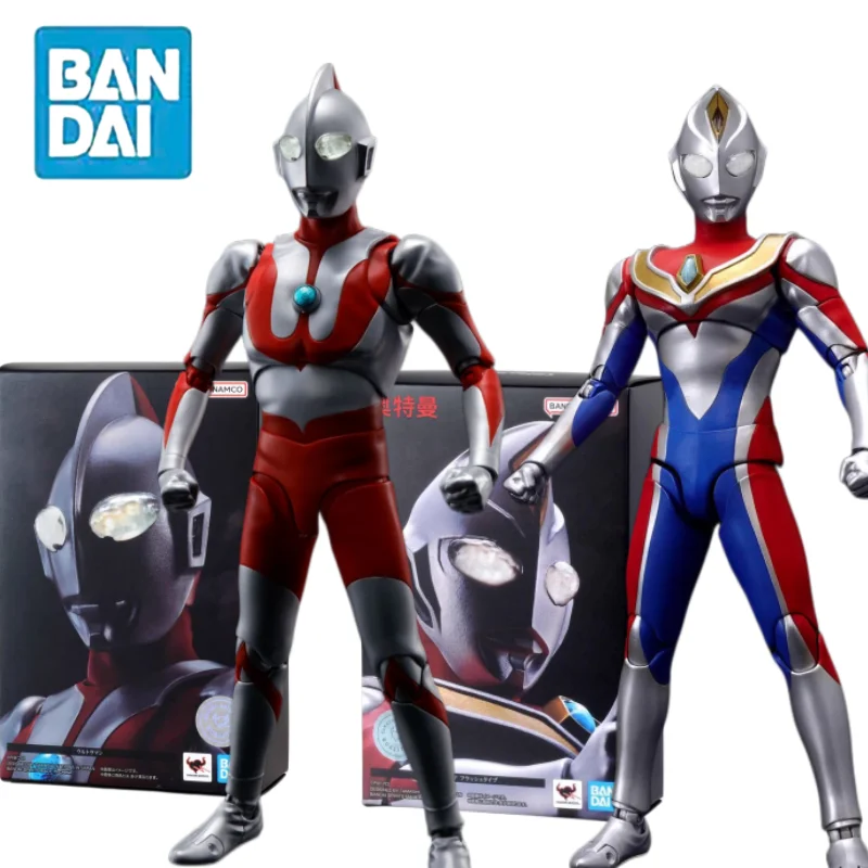 

Bandai Original Ultraman S.h.figuarts Dayna Tiga True Bone Anime Action Figure Model Kit Robot Collecting Hobby Toy Gift