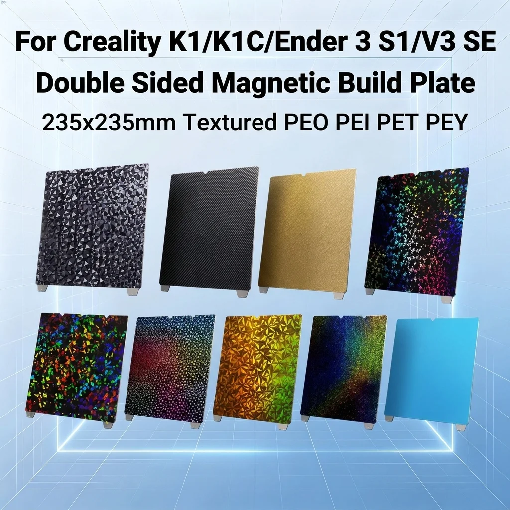 Creality Printer Ender 3 V3 - 両面磁気スプリングスチールビルドプレート 235x235mm テクスチャ加工PEO PEI PET Creality