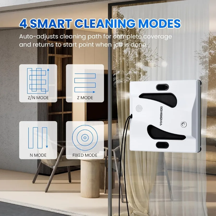 M84 Smart Window Cleaning Robot with 4800PA Suction Power and 4-Way Spray Wet Wiping Functionality Advanced Auto Edge Detection