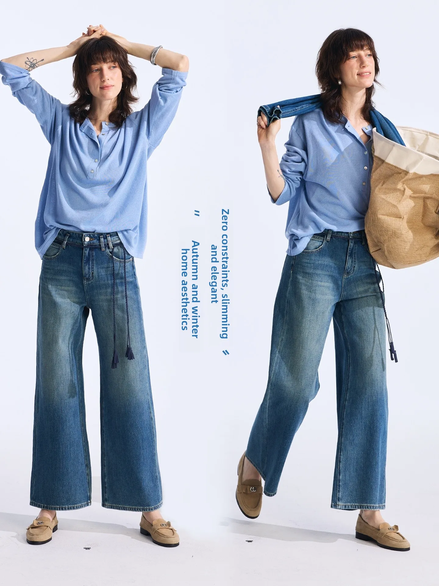 

Rightcell повседневные хлопковые прямые джинсы с высокой талией, женские осенне-зимние свободные брюки, удобные удобные джинсовые брюки