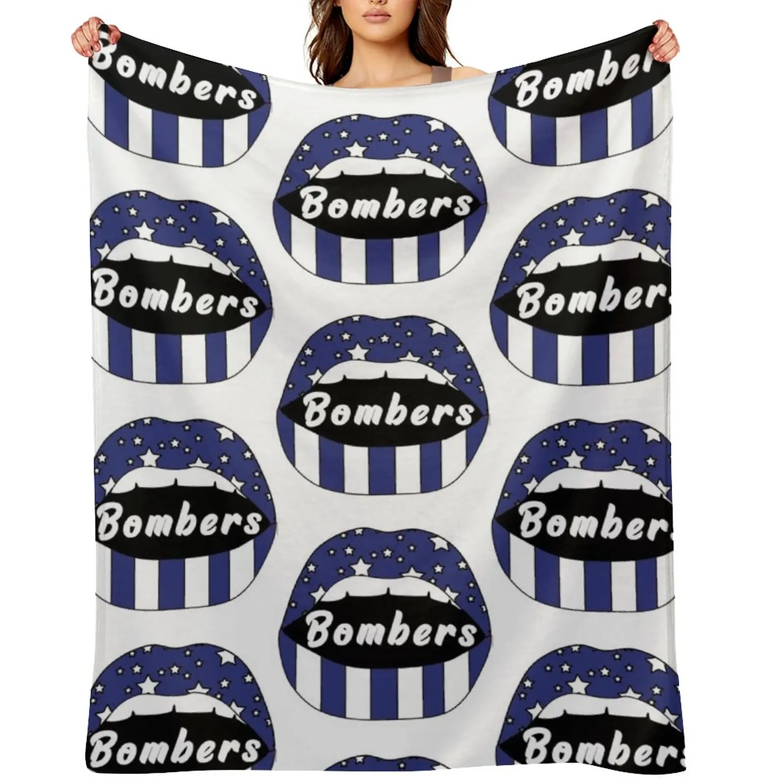 

Ithaca Bombers Lips! Throw Blanket decorative Soft Plush Plaid Single Sleeping Bag Blankets