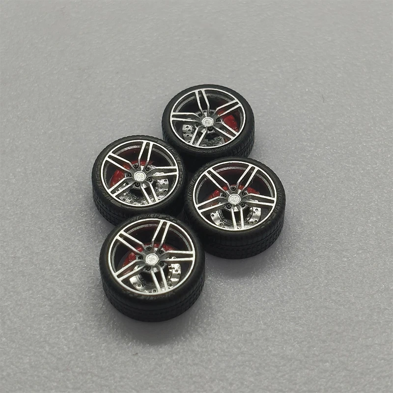 1:64 Wheel Diameter 10.5/11mm Including Calipers, Suitable for 1/64 Static Car Model Tire Modification Accessories