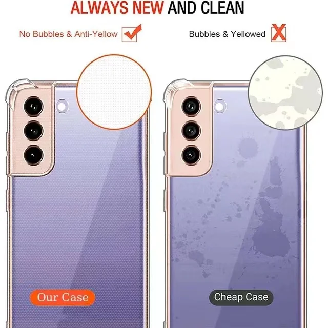 Anti-Stoßfeste, transparente Silikonhülle für Samsung Galaxy S21 S21FE S22 S23 Plus Note 20 Ultra S20 S21 FE 5G Rückseite Schutzhülle – Detail 6