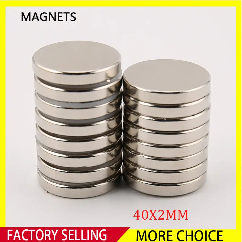 1~20PCS 40x2mm Powerful Magnets 40mm x 2mmm Permanent Round Magnet 40*2mm Neodymium Magnetic Strong magnets