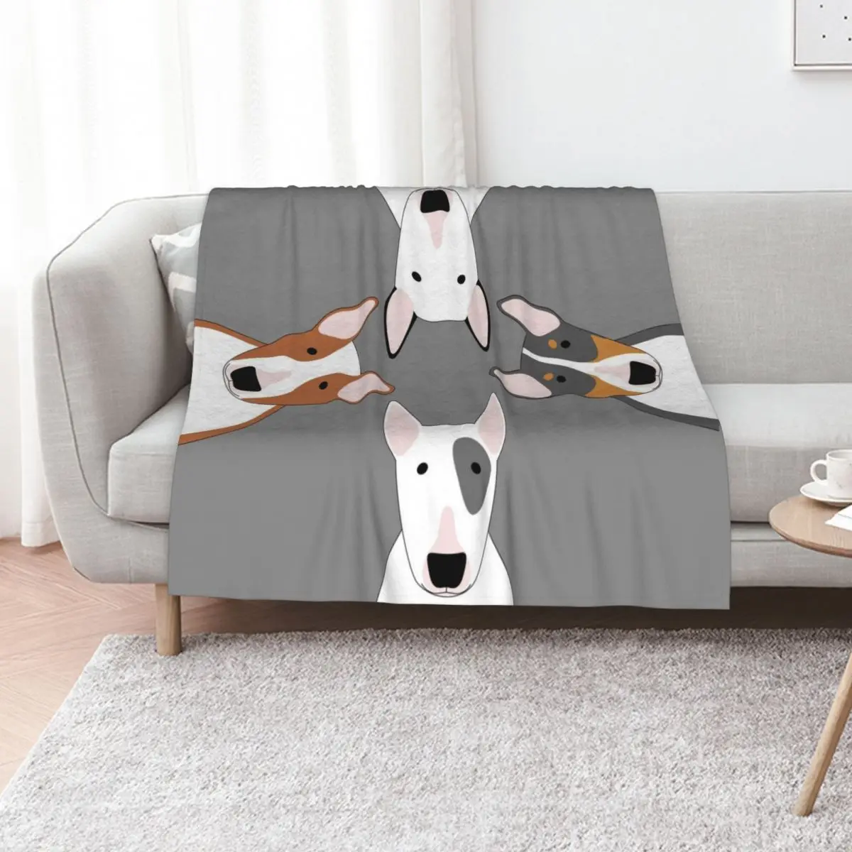 Bull Terrier Squad Throw Blanket Blankets For Sofas Bed linens Winter beds warm winter Vintage Blankets