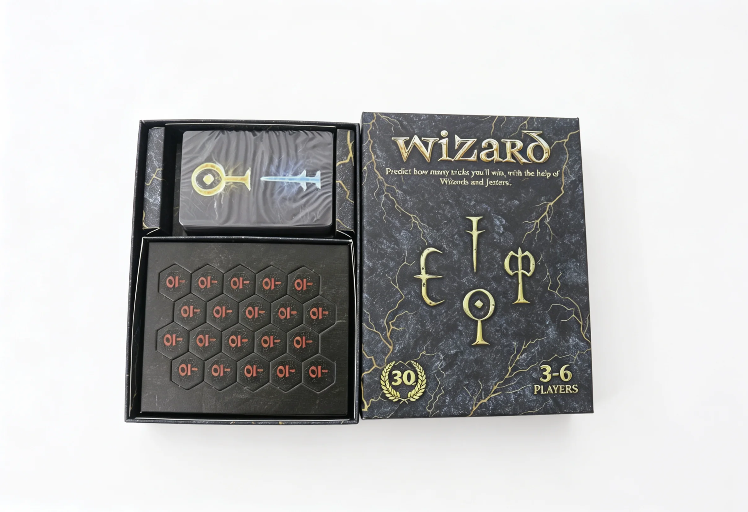 Wizard 30-Years Card Game 3-6 players, years 14+, playing time 45 min， family game nights, parties, or casual play with friends.