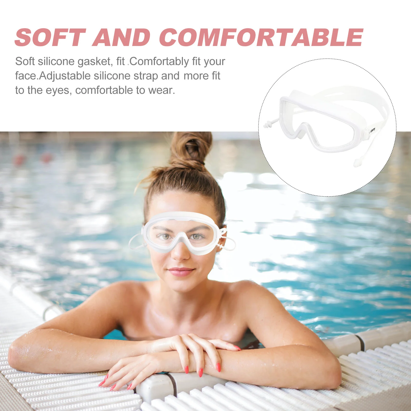 1 زوج نظارات السباحة الكبار مقاوم للماء مكافحة الضباب سيليكون نظارات السباحة زاوية واسعة قابل للتعديل معدات ملابس السباحة مريحة #3