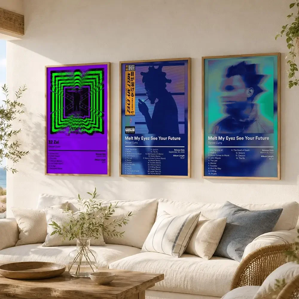 Rapper D-Denzel Curry Album Cover Poster Self Adhesive Wall Stickers Art Decor Mural Painting Decals for Living Room Office Home